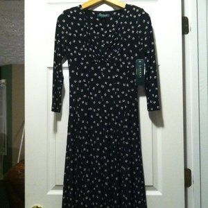 RALPH LAUREN WOMEN'S NEW BLACK 95%POLYESTER 5%ELASTANE DRESS  SIZE: 2
